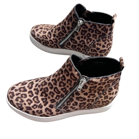 Soda Women's Leopard Platform Zip Down Ankle Boot Sneaker Casual Streetwear Shoe - Picture 8 of 16